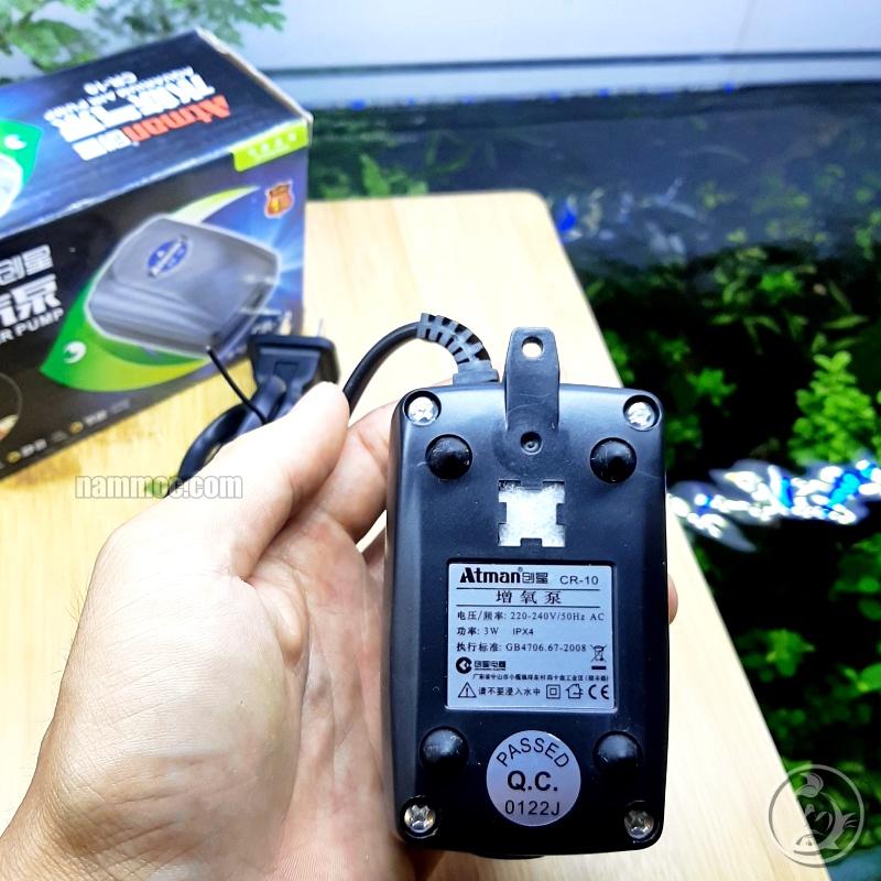 Sủi Oxy ATMAN CR-10 | Máy Sủi Oxy 1 Vòi Siêu Êm - Dùng Cho Hồ Cá Cảnh, Thuỷ Sinh