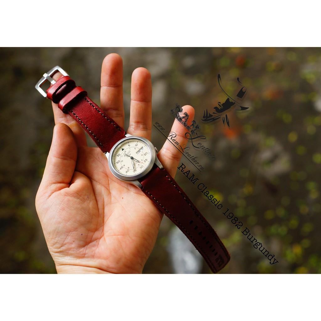 DÂY ĐỒNG HỒ DA BÒ THẬT SIZE 18MM - CHÍNH HÃNG RAM LEATHER