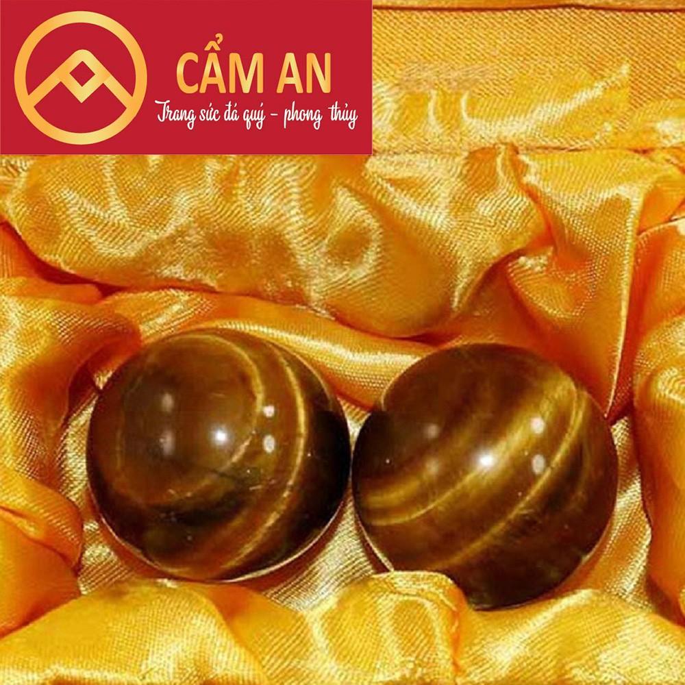 Bi Lăn Tay Đá Tự Nhiên Màu Nâu Vàng - Sản phẩm trị liệu đánh bay mệt mỏi