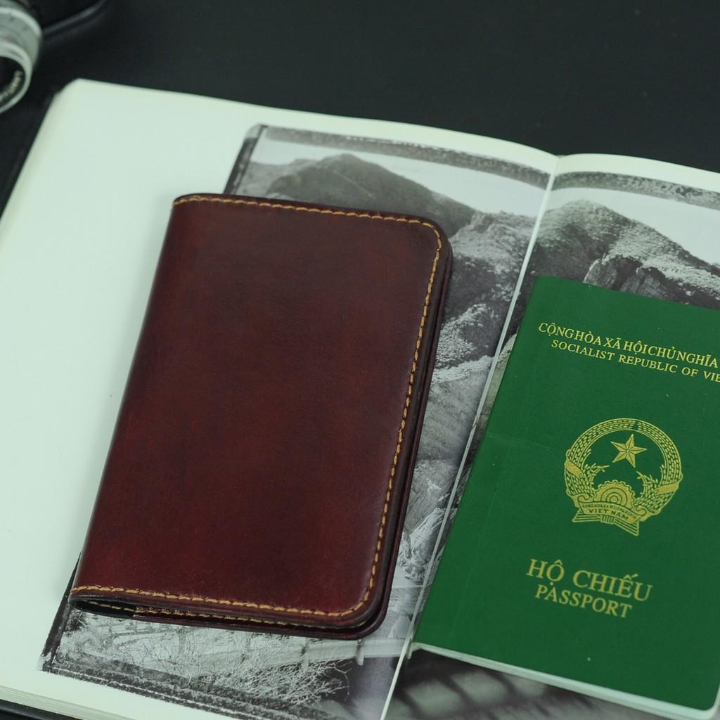 Vỏ bao Passtport - Da bò nhập khẩu - Đồ da Handmade DTV052