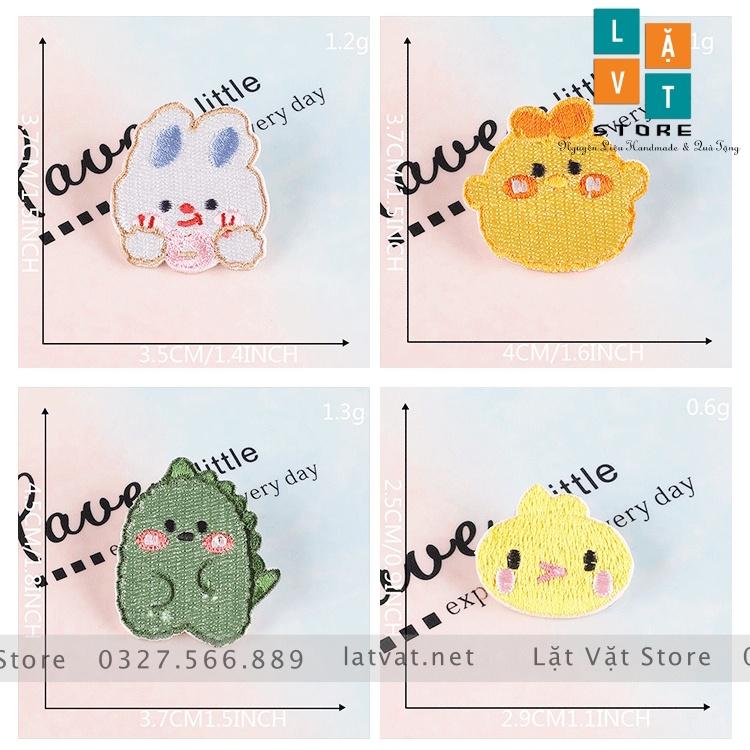 Bộ 12 hình patch ủi quần áo Chợ Thú Cưng cực kì dễ thương, dán Vali, tủ lạnh, Sticker miếng dán ...