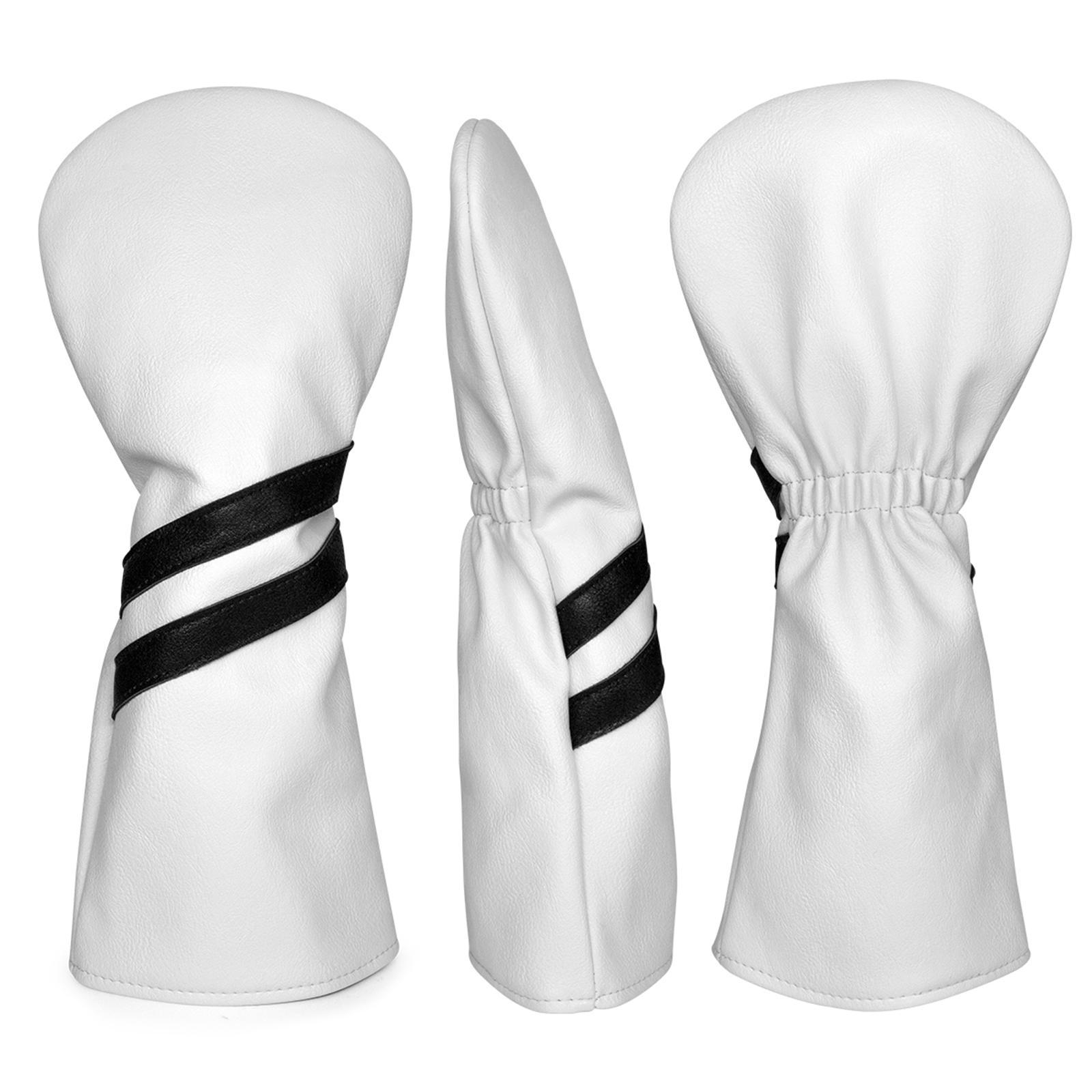 3x Golf Wood Head Cover Golf Club Headcover Men Women with Interchangeable No. Tag PU Leather Waterproof Golf Protector Guard