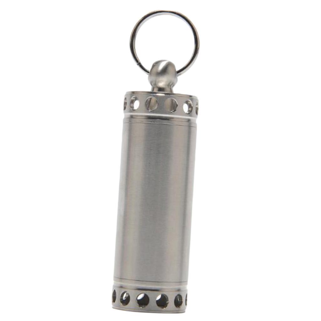 Portable Pill Cases, Metal Waterproof Medicine Capsule Organizer Container with Keychain, Travel Pill Holder for Men Women - Select Sizes