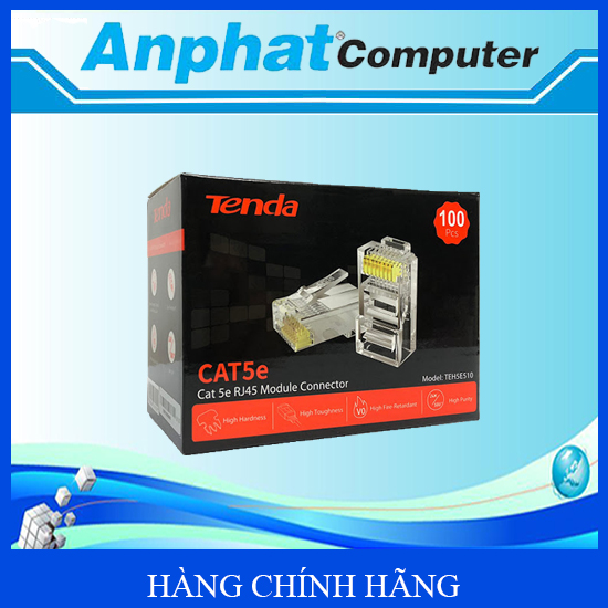 Đầu bấm mạng Cat 5e UTP TENDA TEH5E010 - Hàng Chính Hãng