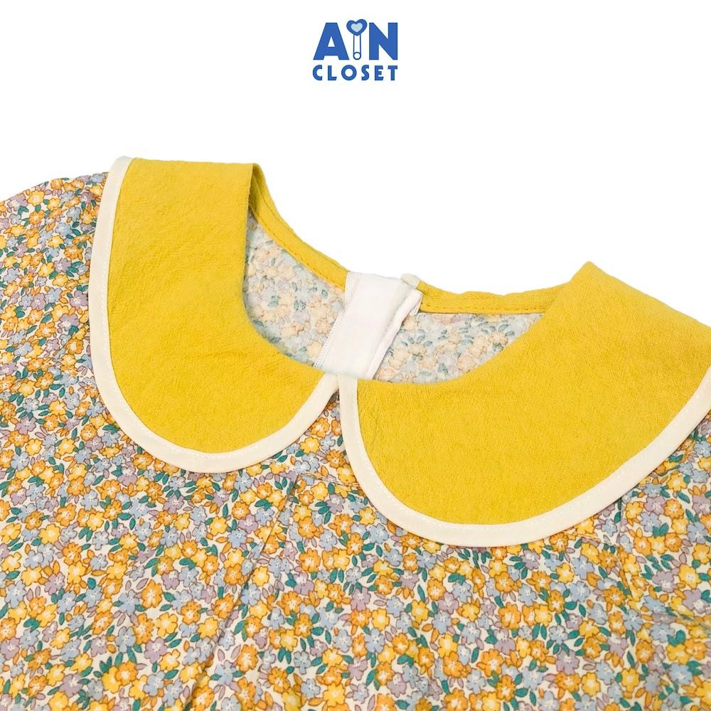 Đầm bé gái họa tiết Hoa Baby cổ sen vàng cotton - AICDBG9T6605 - AIN Closet