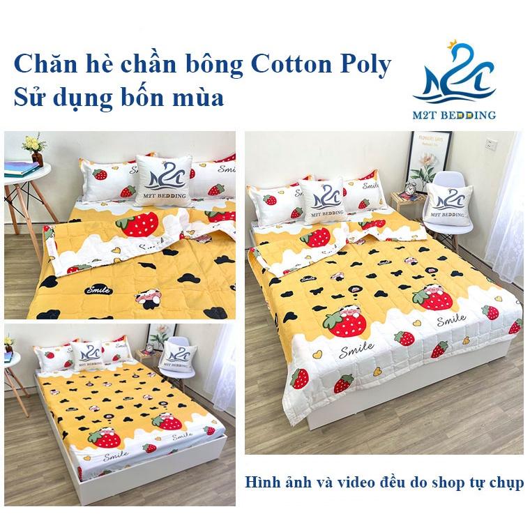 Chăn hè chần bông Cotton Poly M2T Bedding, mền cotton họa tiết đáng yêu kích thước 1m8x2m