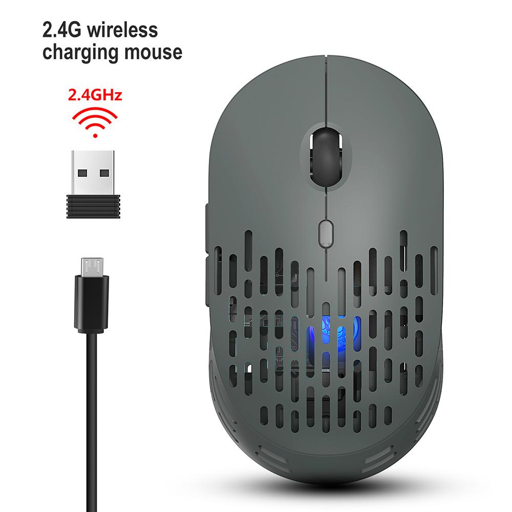 Chuột Không Dây 2.4GHz Sạc Chuột Ergonomic Rỗng Chuột Mini Không Dây Chuột Máy Tính Dành Cho Laptop Máy Tính Để Bàn