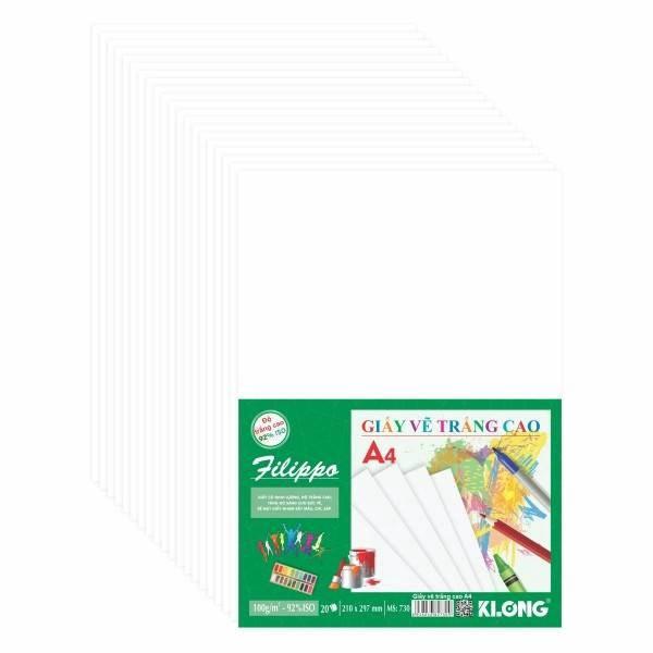 Giấy vẽ độ trắng cao A4 100/92 20 tờ; MS: 730