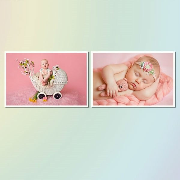 Bộ 2 Tranh Canvas Không Viền Treo Tường Về Trẻ Em Siêu Đáng Yêu W488