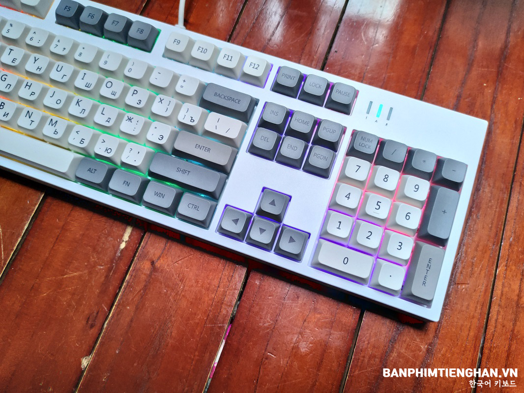 Bàn phím tiếng Nga cơ có dây TCKB-104RU White Computer Keyboard - Hàng nhập khẩu