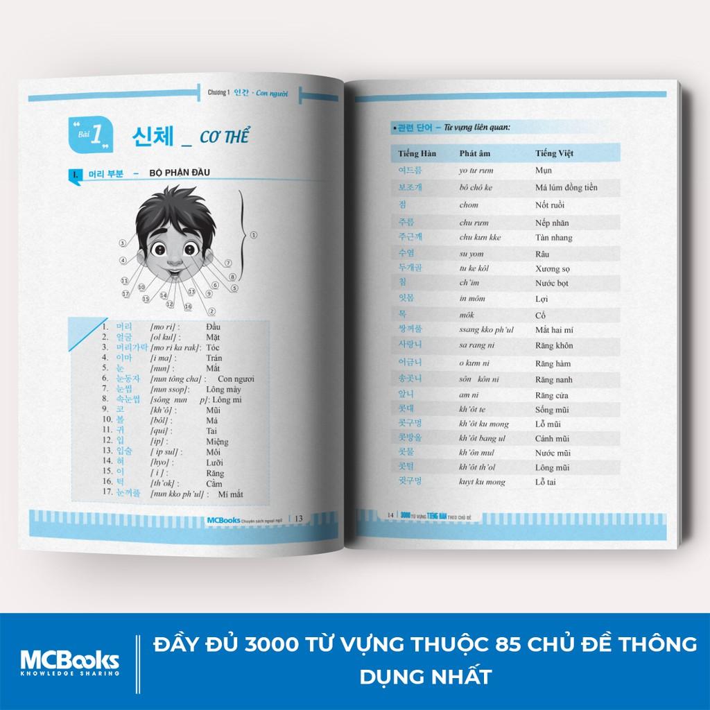 Sách - 3000 Từ Vựng Tiếng Hàn Theo Chủ Đề : Làm chủ từ vựng tiếng Hàn sau 3 tháng