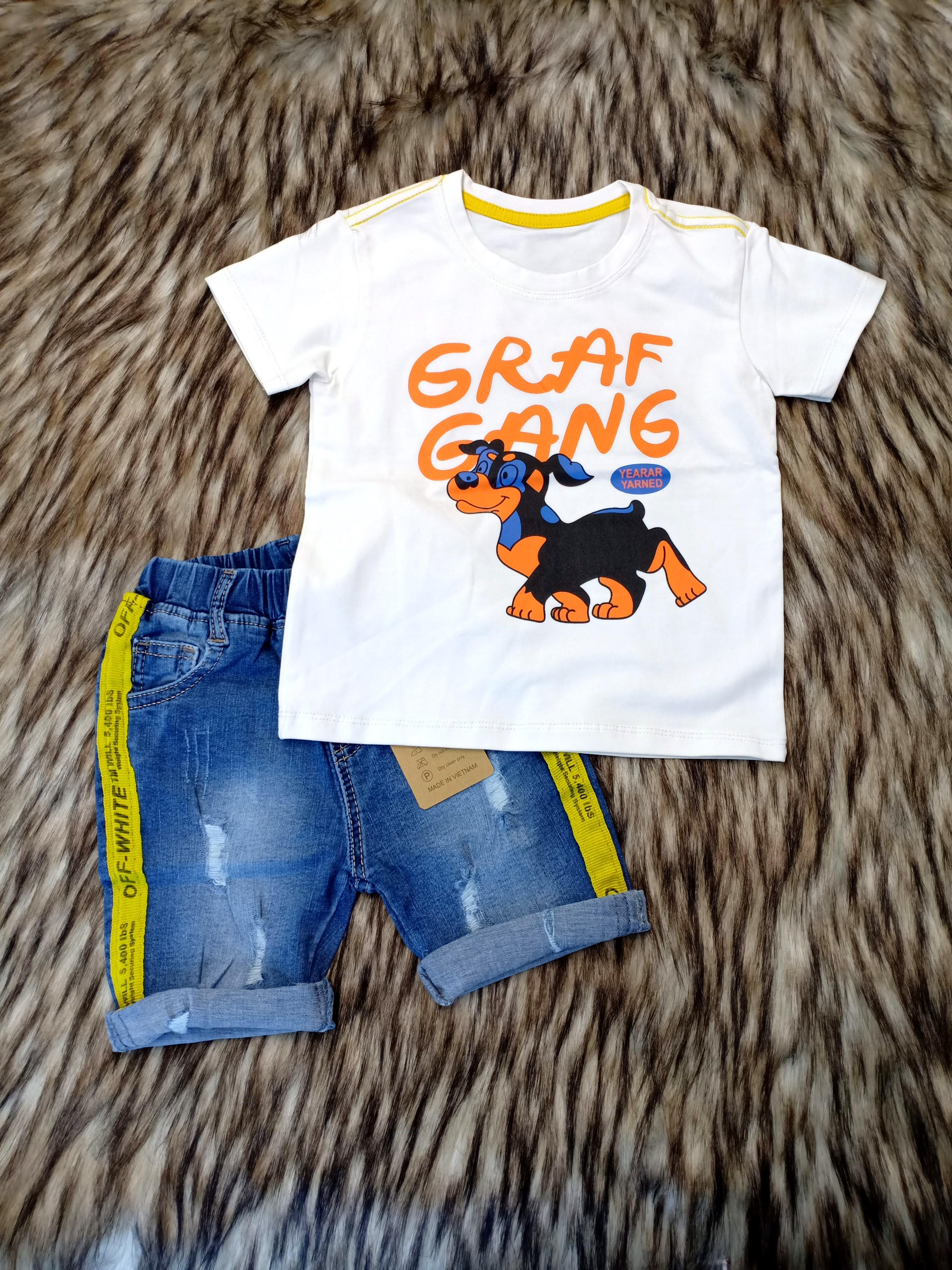 Set áo thun quần jeans Cún