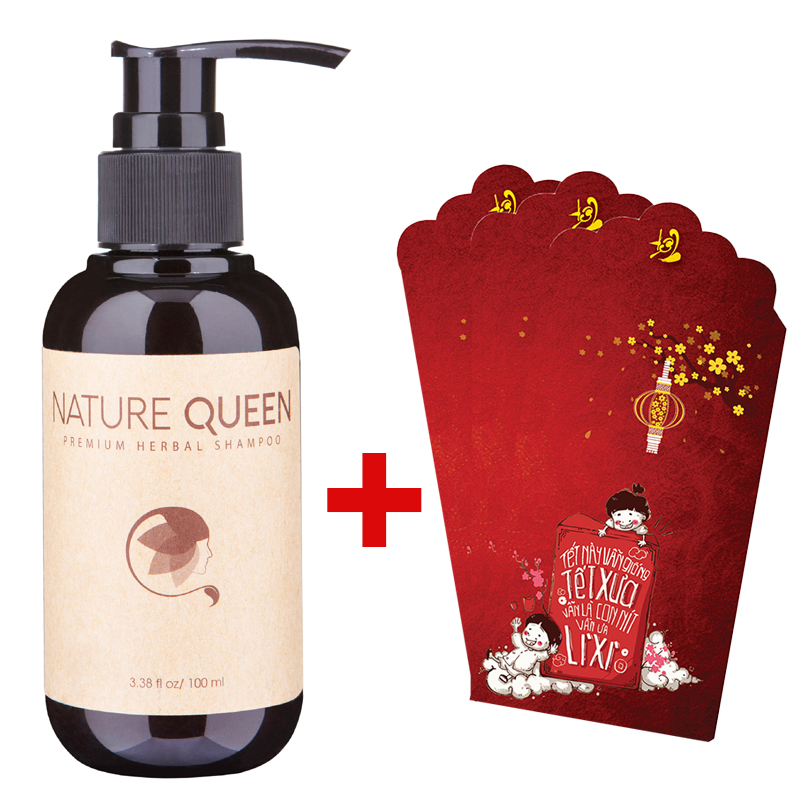 Dầu gội Nature Queen Hỗ Trợ Trị rụng tóc 100ml - Tặng Set Lì xì may mắn