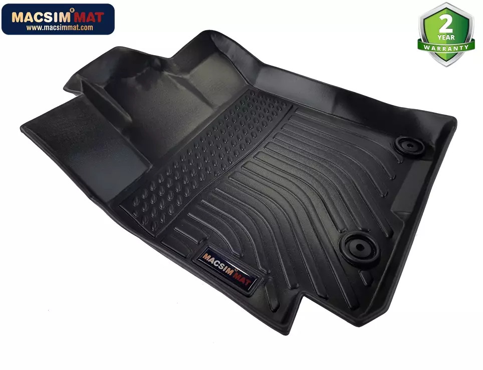 Thảm lót sàn xe ô tô KIA K3/ CERATO chất liệu TPE thương hiệu Macsim màu đen hàng loại 2