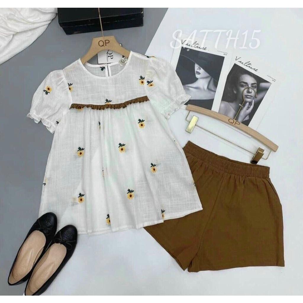 SET ĐŨI ÁO HOA THÊU NỔI