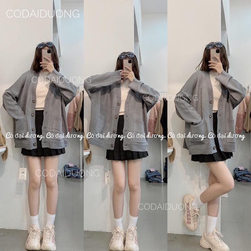 áo len cadigan trơn mã A85 - 5(xanh rêu),freesize dưới 65kg