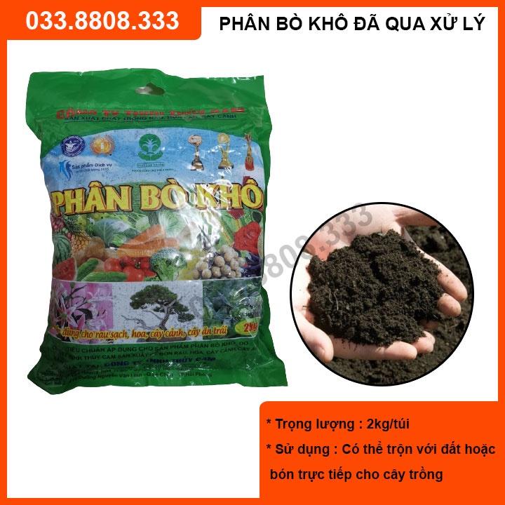 Phân Bò Khô Đã Qua Xử Lý Không Mùi Chuyên Dùng Cho Hoa Cây Cảnh Cây Ăn Quả