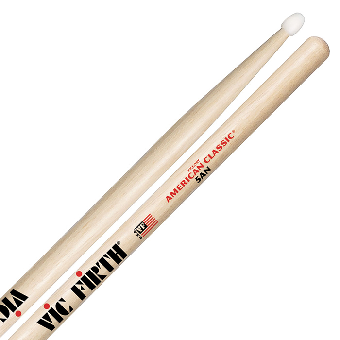 Dùi Trống Vic Firth Đầu Nhựa 5AN - American Classic Hickory Drumsticks - Kèm Móng Gảy DreamMaker