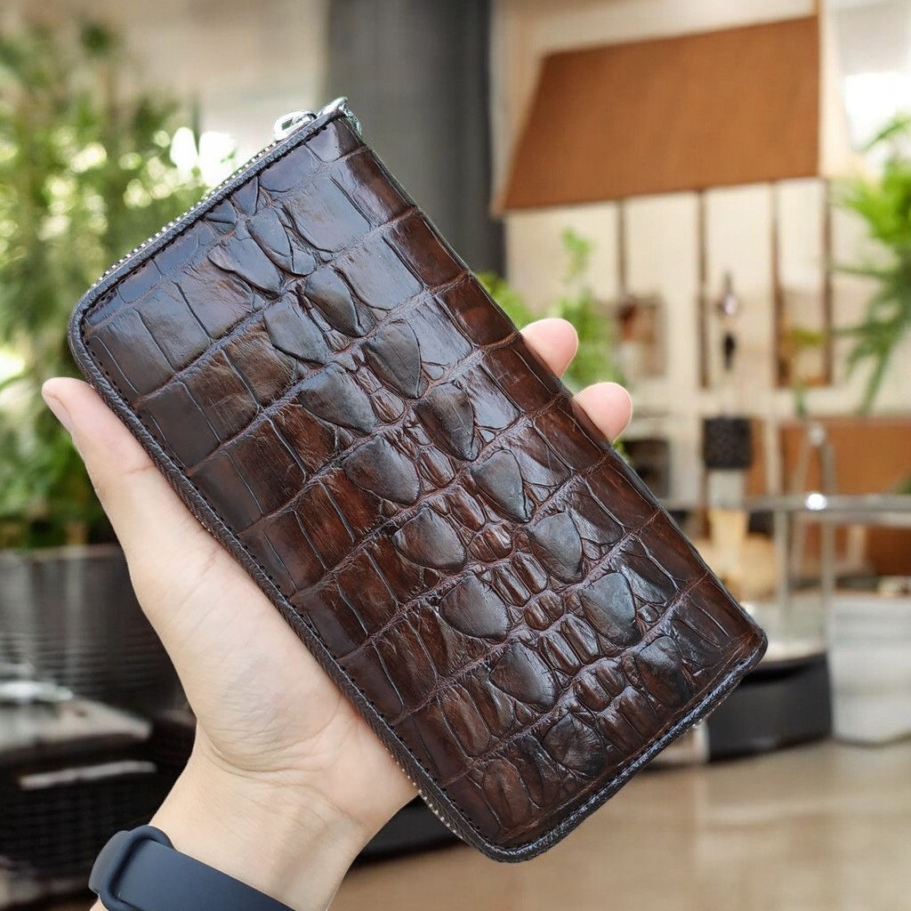 Ví dài cầm tay da cá sấu 1 khuôn gọn nhẹ dễ sử dụng!