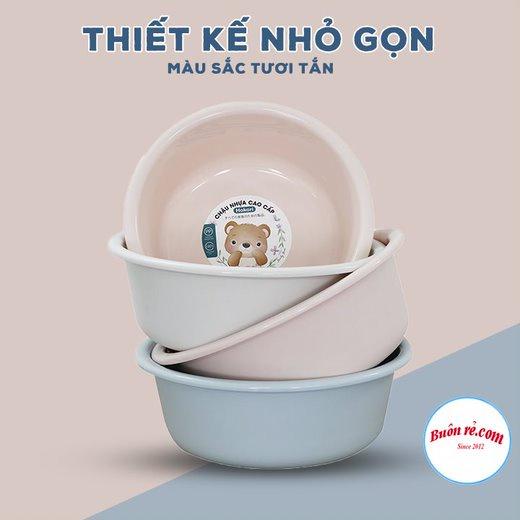 Chậu rửa mặt, chậu tắm cho bé cao cấp Hokori Việt Nhật (MS: 2525) - Thau rửa mặt cao cấp màu pastel xinh xắn Br01473