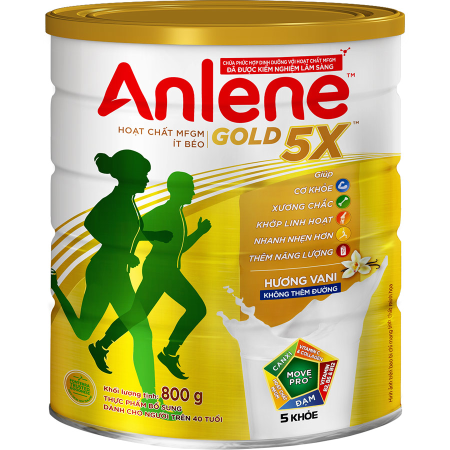 Hình ảnh Sữa Bột Anlene Gold 5X Hương Vanilla (Hộp Thiếc 800g)