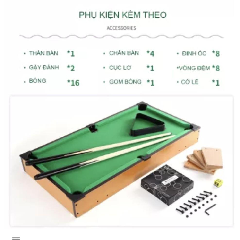 Đồ chơi bàn Bida (Bi-a) bằng gỗ Table Pool TP-69 chân cao rèn luyện tư duy rời xa điện thoại- Món quà cho bé