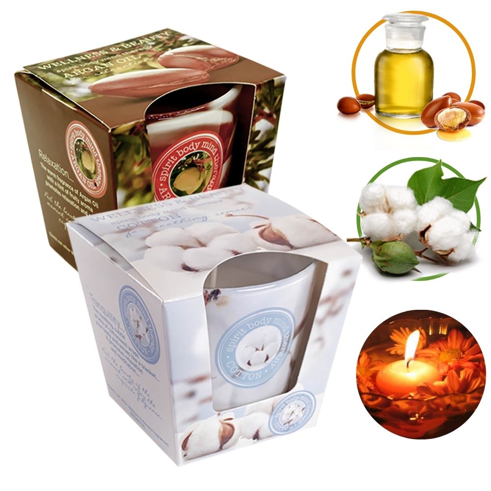 Combo 2 ly nến thơm Bartek nhập khẩu Châu Âu  Wellness &amp; Beauty 115g - hương hoa bông