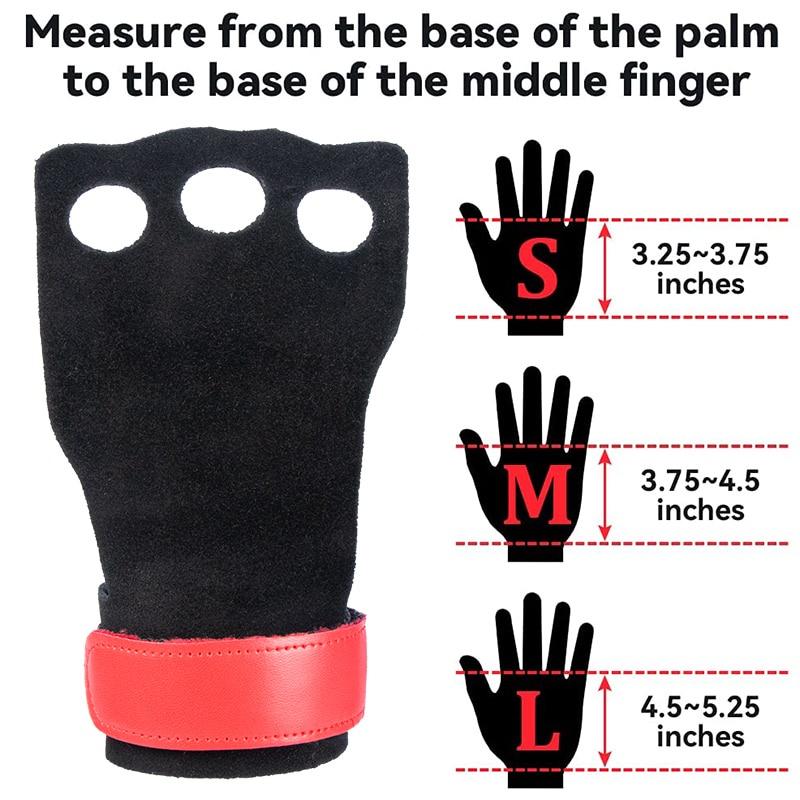 Leather Gymnastic Hand Grips Crossfit Weightlifting Workout Gym Gloves Palm Protection Wrist Wrap Fitness Training Hand Blisters