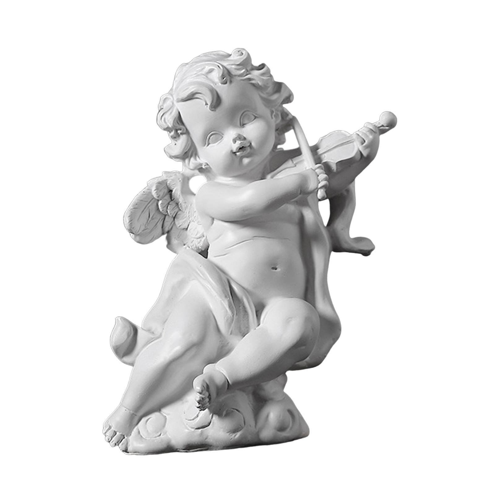 Angel Figurine Adorable Angel Sculpture Resin Cherub Statue for Bedroom Home