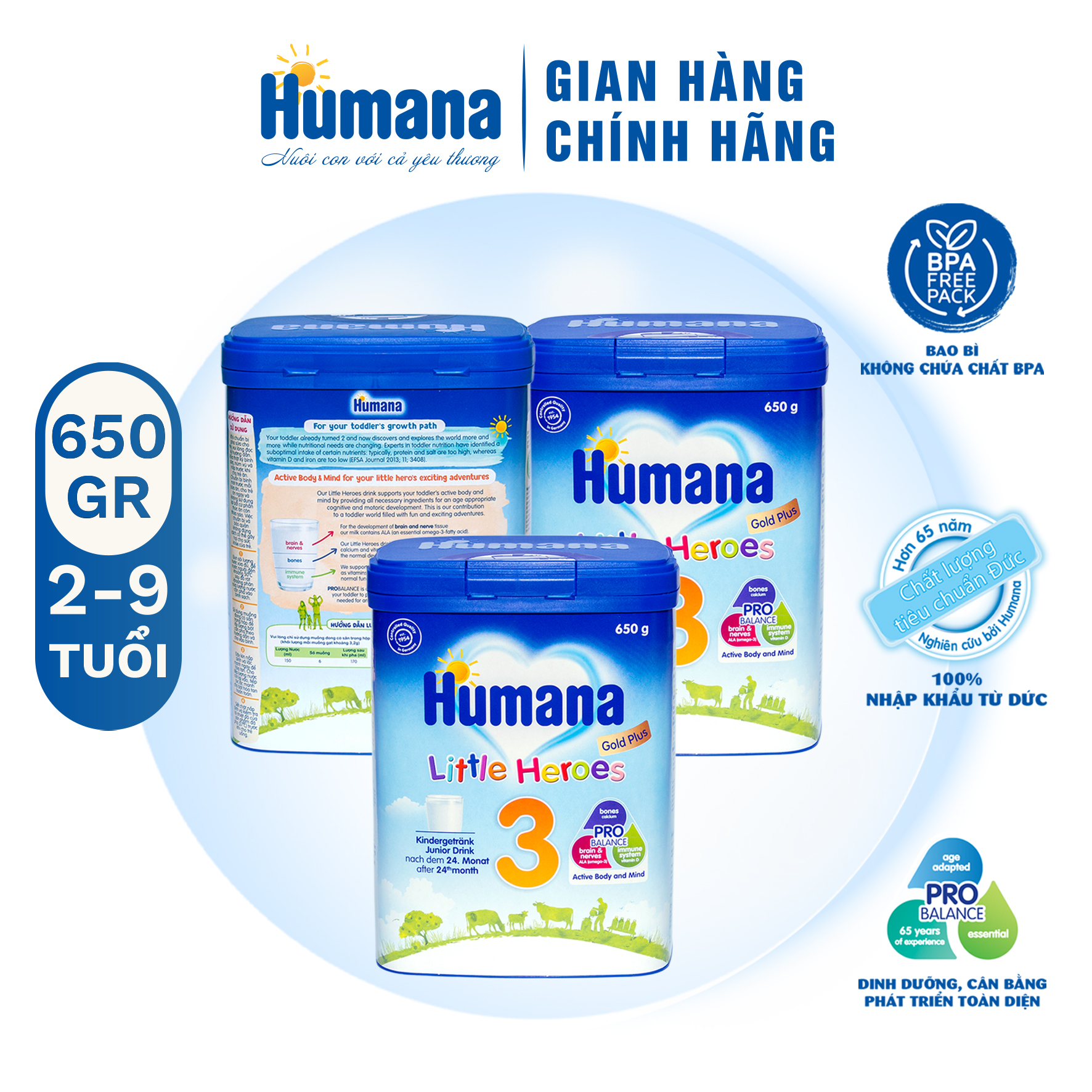 Sữa Bột Công Thức Dành Cho Trẻ Từ 2 Tuổi Trở Lên Humana Gold Plus 3 - Nhập Khẩu Từ Đức - Date 01/03/2024