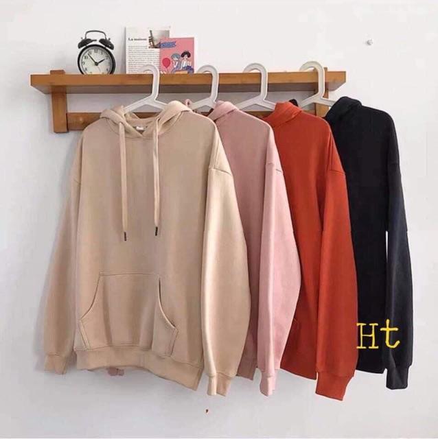 Áo Hoodie Nam Nữ Thu Đông Đẹp Giá Rẻ In Hoạt Hình 3D Chất Nỉ Tixi - Áo hoodie nỉ trơn baisic HT12