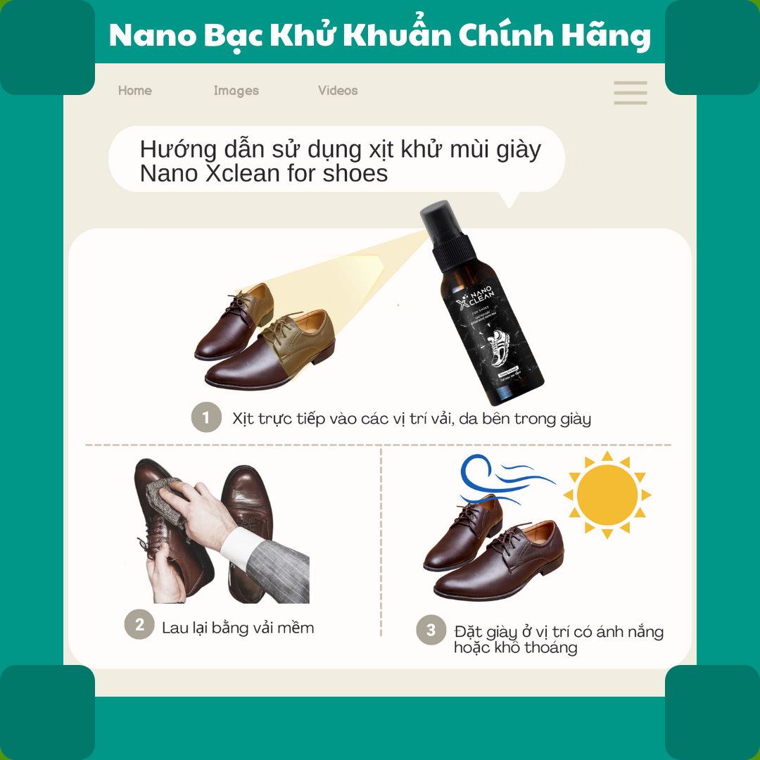 Chai xịt khử mùi giày Nano Xclean 100 ML