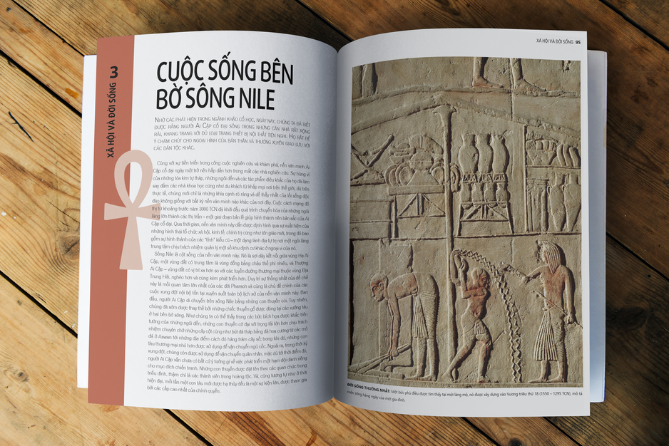 Sách Ancient Egypt - Tổng Hợp Kiến Thức Lịch Sử Của Nền Văn Minh Ai Cập - Á Châu Books, Bìa Cứng, In Màu