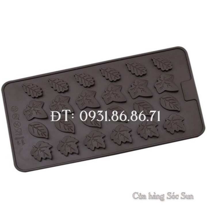 Khuôn silicon 24 chiếc lá hoa hồng – Mã số 1448