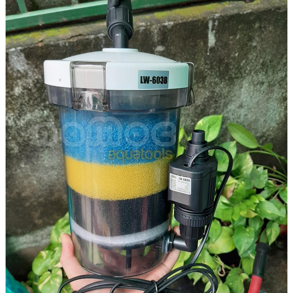 SUNSUN JIALU EW-603B | Lọc Thùng Ngoài Có Bơm - Vỏ trong suốt