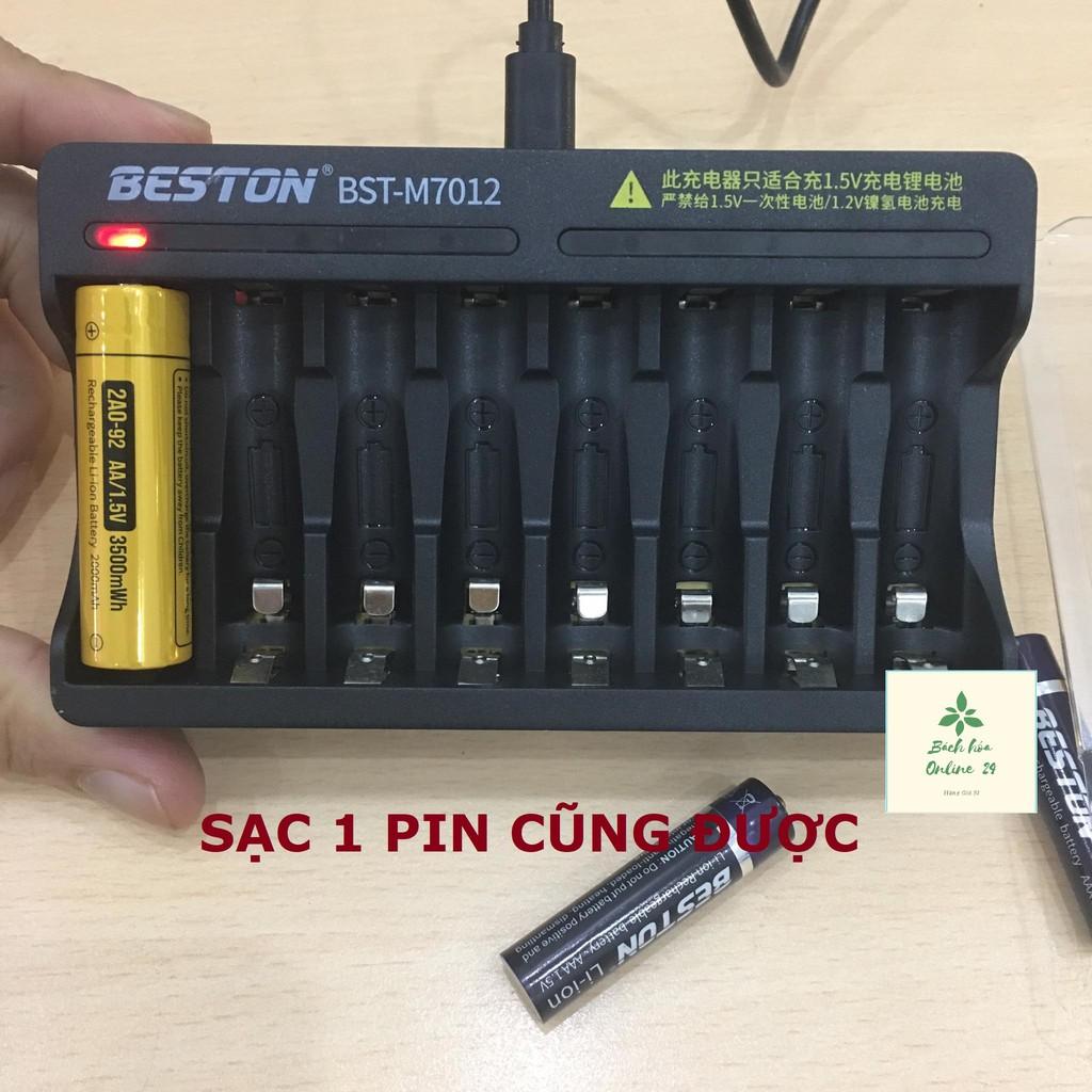 Bộ sạc pin tiểu 8 cổng 1.5V, pin sạc AA AAA BESTON 1.5V chính hãng pin lithium hàng cao cấp