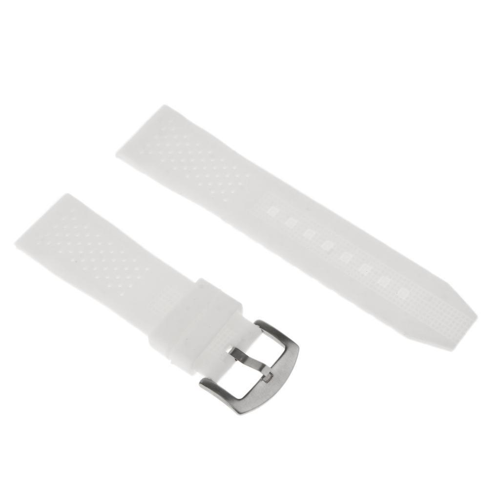 Silicone Watch Band Soft Rubber Replacement Strap Belt Waterproof White
