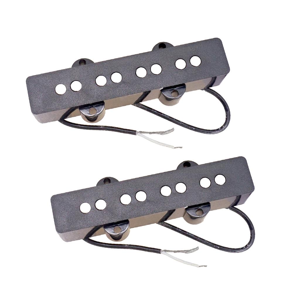 Pack of 2 Metal Electric Bass Open Pickups Black for JB Jazz Bass Part