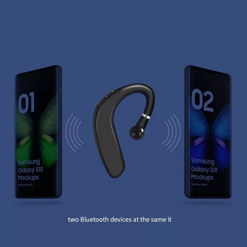 Tai nghe bluetooth 5.0 kết nối 2 điện thoại,móc tai xoay 180 độ, chống nước, Pin 200mAh nghe nhạc 20 giờ, đàm thoại 24 giờ, Hỗ trợ chức năng điều khiển giọng nói Siri.