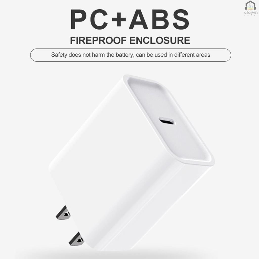 Củ sạc cổng USB loại C 18W cho điện thoại thông minh iOS Android Tablet PC