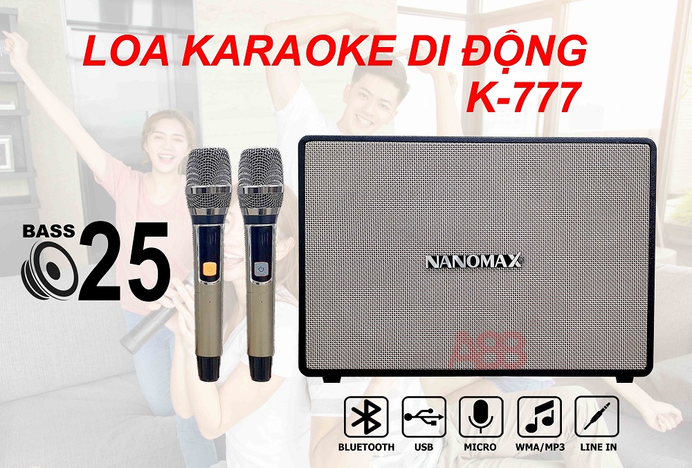 Loa karaoke di động Nanomax K777 - Hàng chính hãng