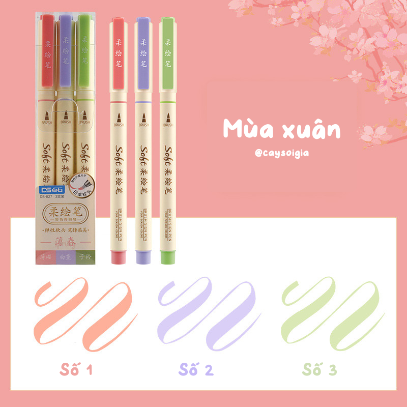 S55 - Bút viết calligraphy Soft Brush Sign Pen thư pháp hiện đại trang trí sổ bullet journal, tiêu đề, tựa bài