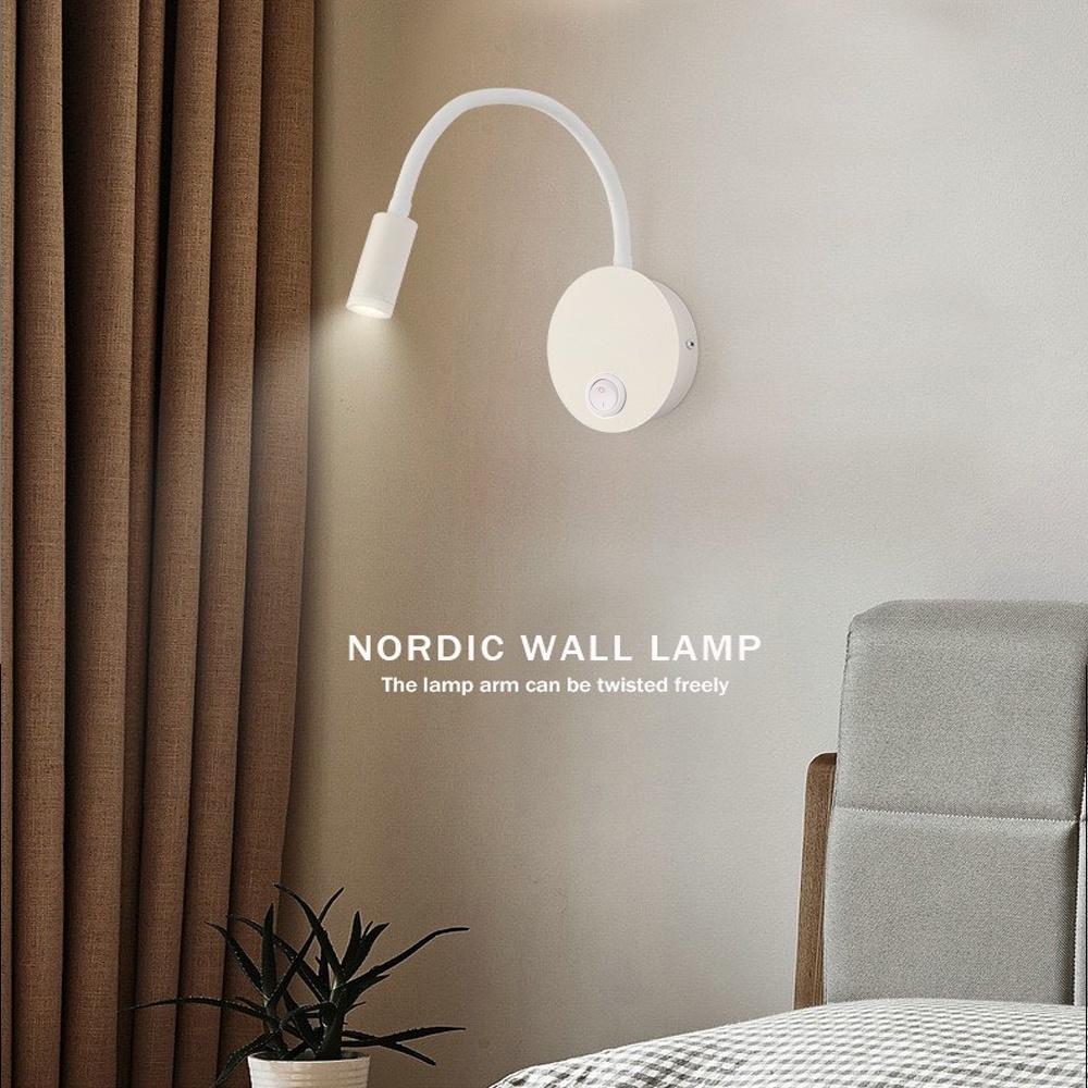 Đèn Led Rọi gắn tường 3W, Tích hợp Đèn đọc sách đầu giường, Đèn ngủ, Soi Tranh trang trí phòng ngủ, Nhà hàng, Khách sạn