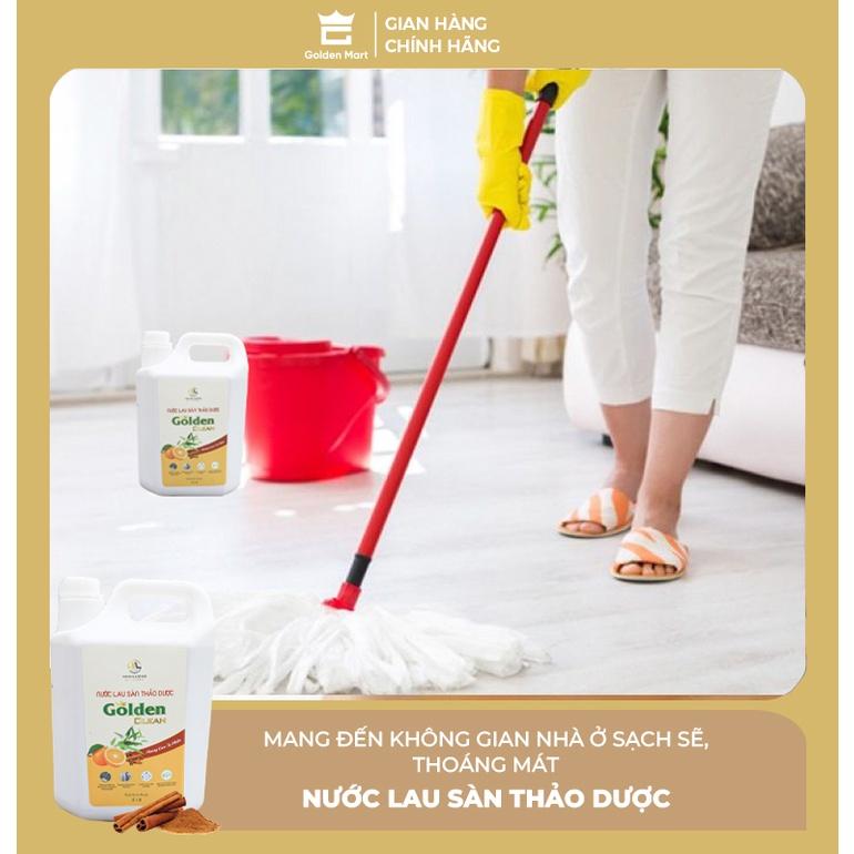 Nước lau sàn thảo dược GOLDEN CLEAN hương cam quế thiên nhiên bảo vệ sức khỏe 1L/2L/4L - Golden Mart