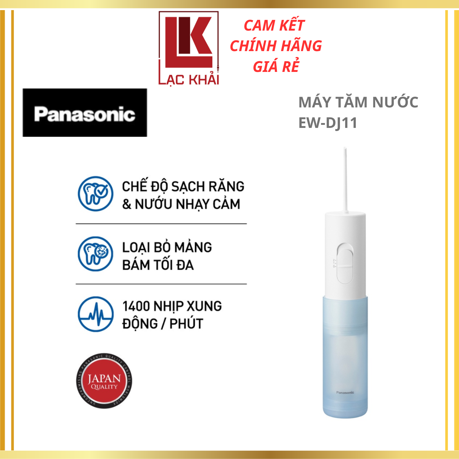 Máy tăm nước cầm tay Panasonic dùng pin EW-DJ11-A451 - Hàng chính hãng-Bảo hành 12 tháng