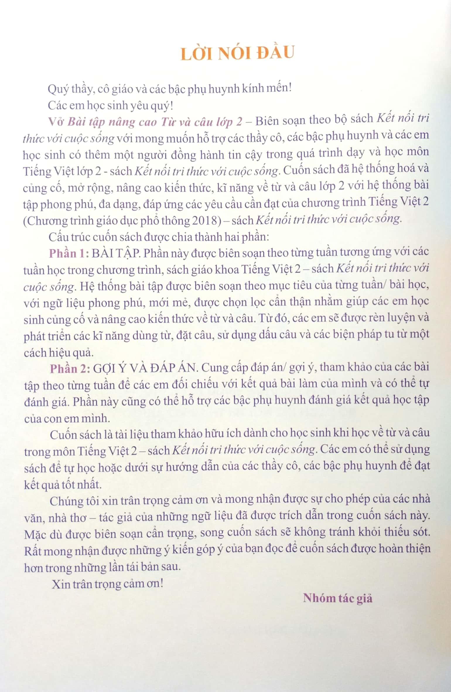 Vở Bài Tập Nâng Cao Từ Và Câu Lớp 2