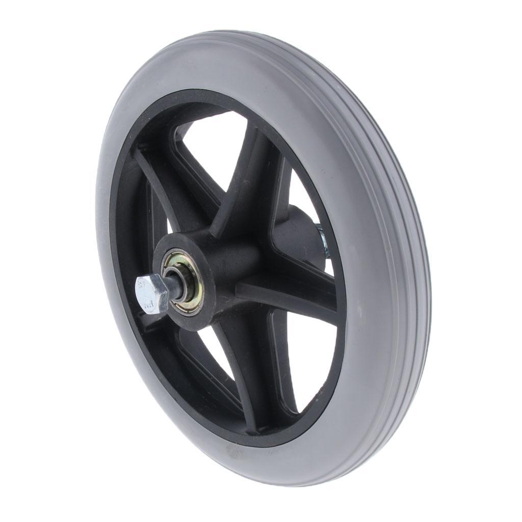 2-piece Wheelchair Steering Wheels Solid Tire Front Wheel for Wheelchair Users 15.24 Cm / 6 "and 5/16" Bearings Wear-resistant And Non-slip