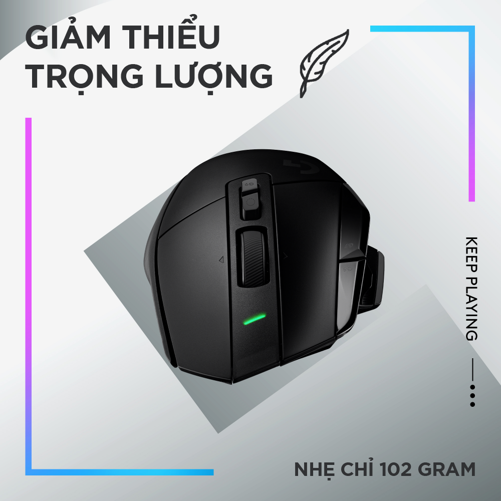 Chuột game không dây Logitech G502 X LIGHTSPEED – Switch LIGHTFORCE Hybrid, Cảm biến Hero 25K, 13 Nút lập trình, tương thích Windows/Mac OS - Hàng chính hãng