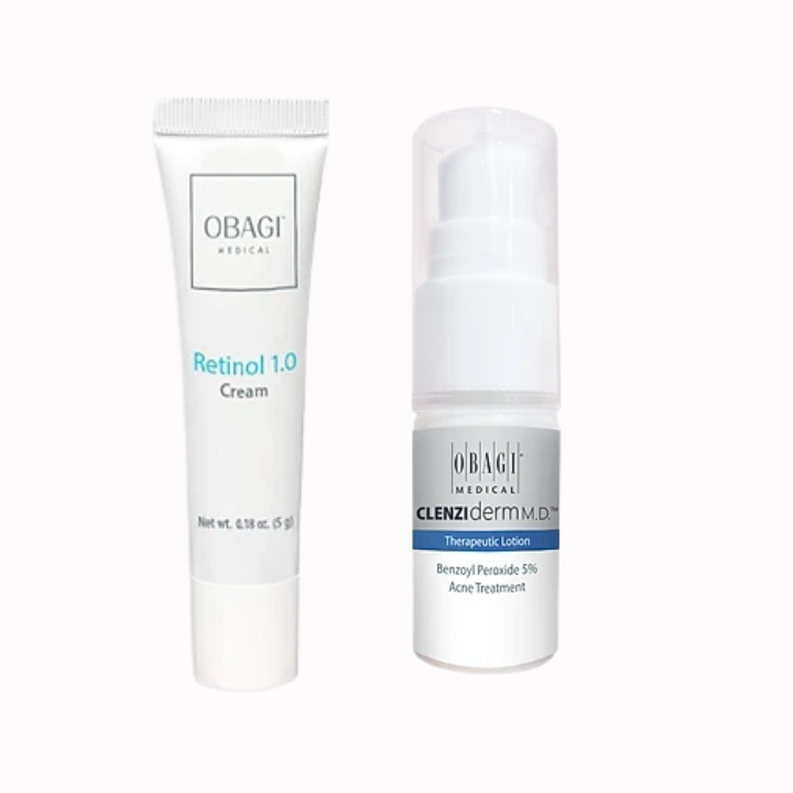 Combo sản phẩm trị mụn Obagi Retinol 1.0 (5g) Và Benzoyl 5% (10ml)