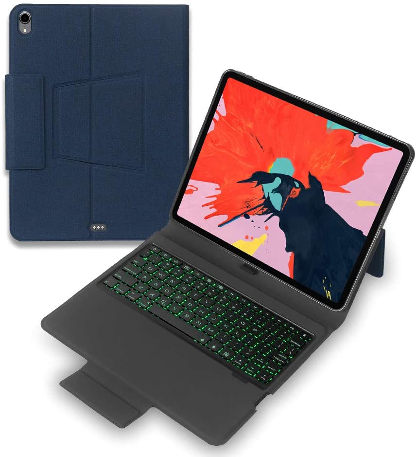 Bao da kiêm Bàn phím Bluetooth đèn LED 7 màu cho iPad 11 inch